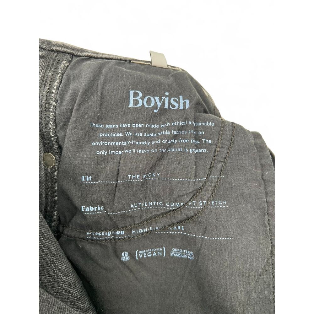 BOYISH 28 Rickey flare leg jeans in black 32" inseam Button Fly Flare  Revolve - Picture 12 of 13